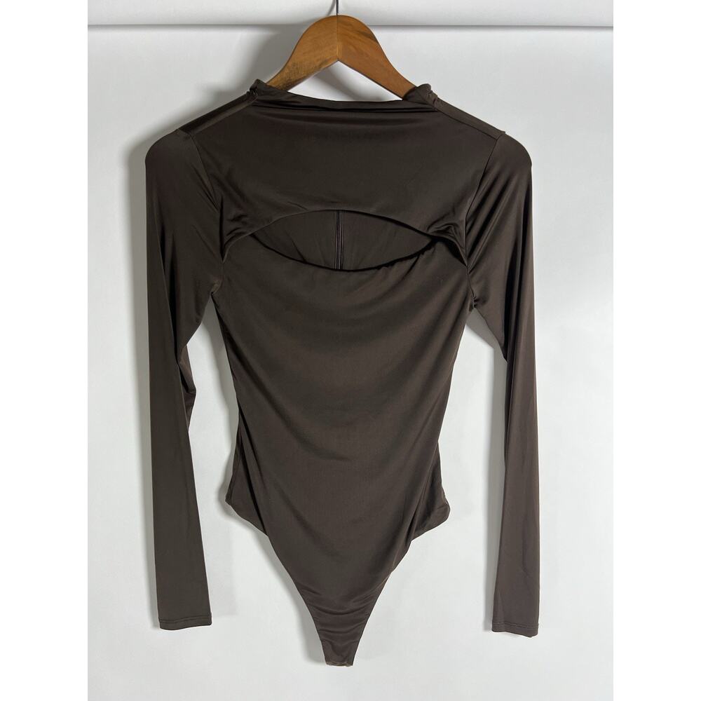 Lovers and Friends Brown Long Sleeve Stretch Bodysuit Women's Size S RN#132829
